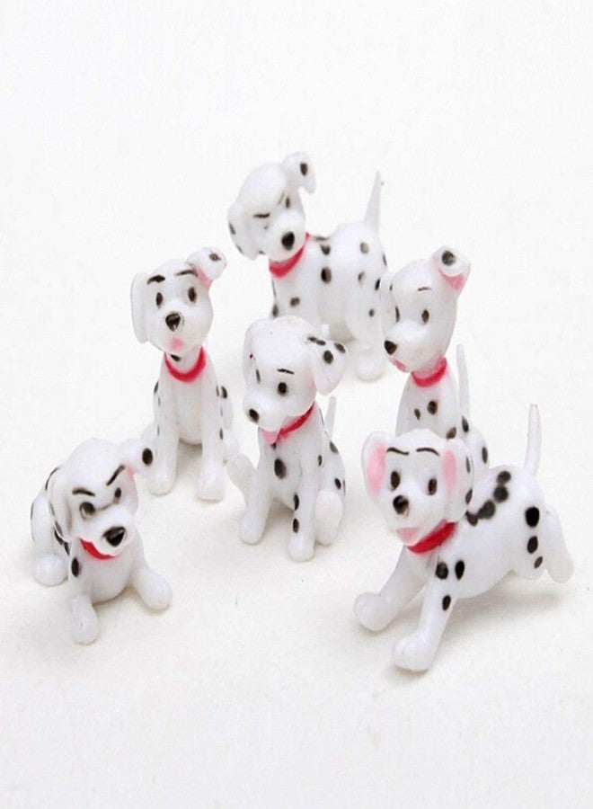BHOOLU&GOOLU Plastic Cute Miniature Dog 6 Pcs/Set (Multi Color) - Image 1